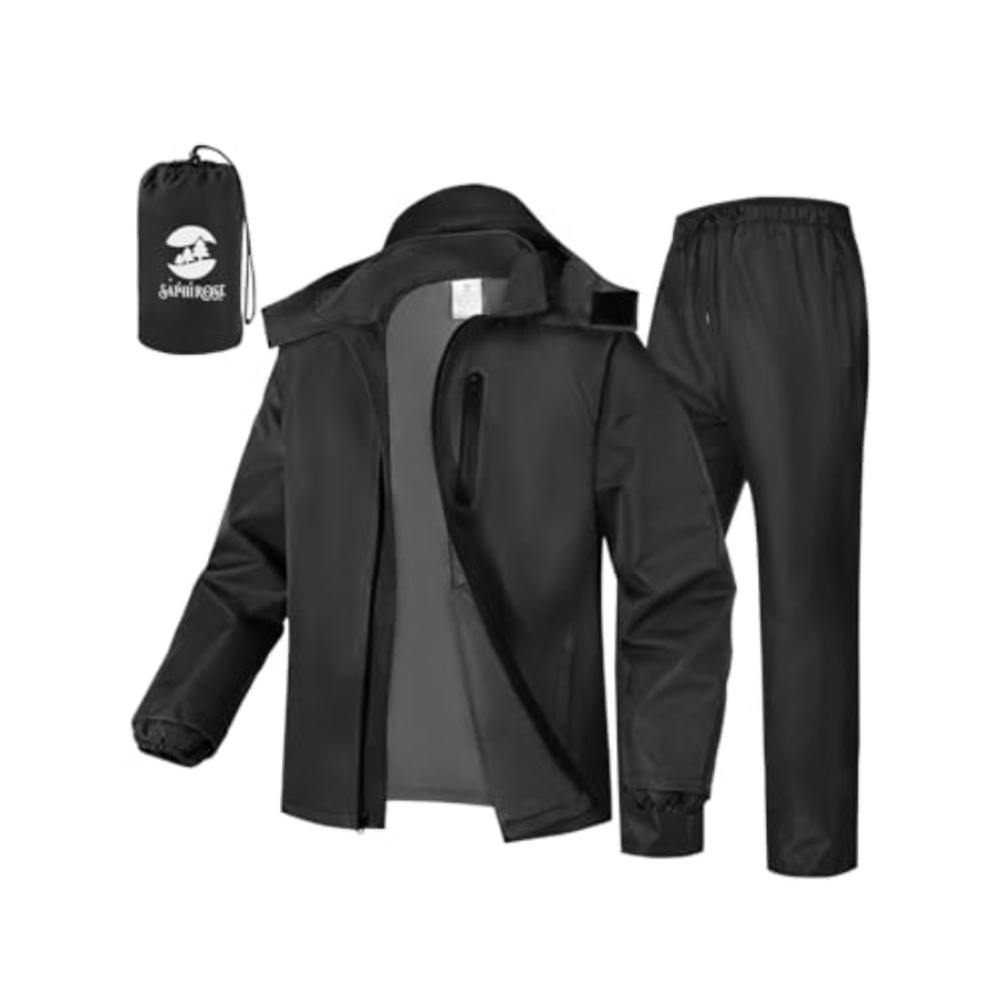 Fishing Rain Suit - Men's Waterproof Rain Gear 2pcs/set Packable