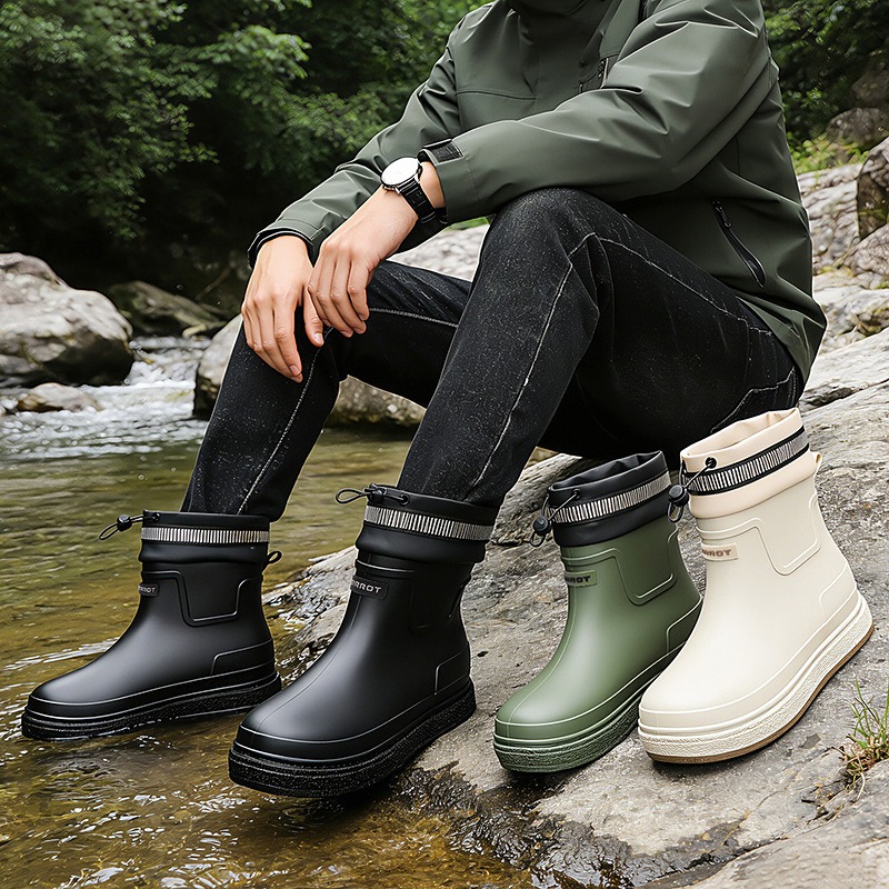 Fishing Boots - Men Rain Shoes Outdoor Waterproof Garden
