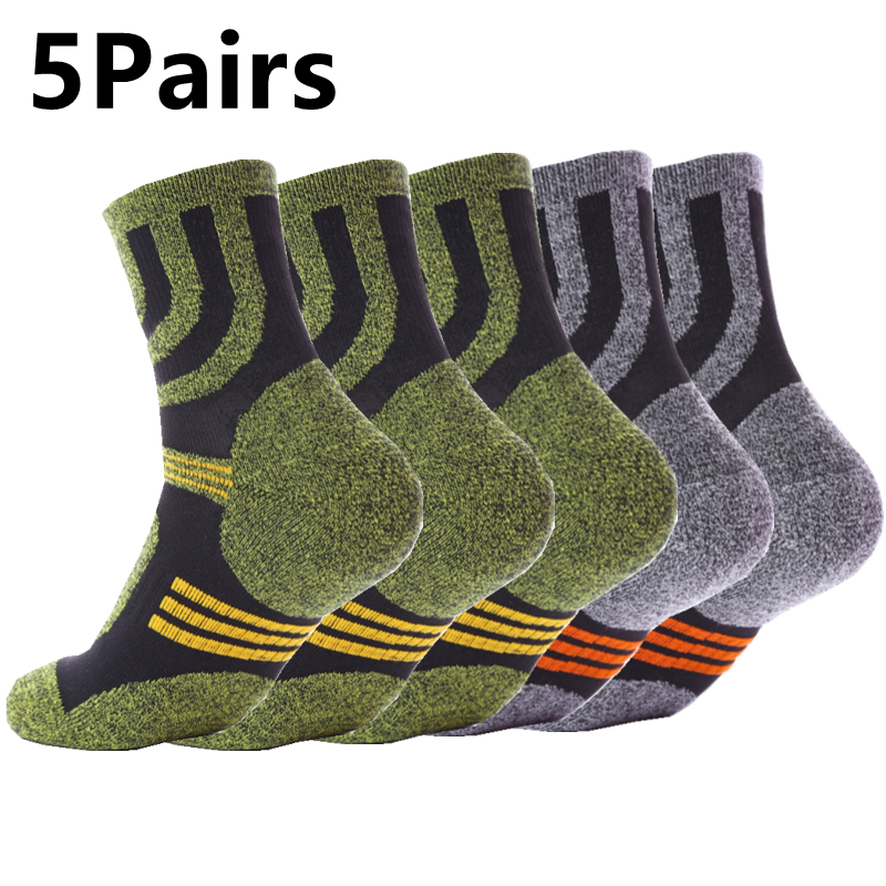 Fishing Socks - 5 Pairs Socks Men Anti Blister