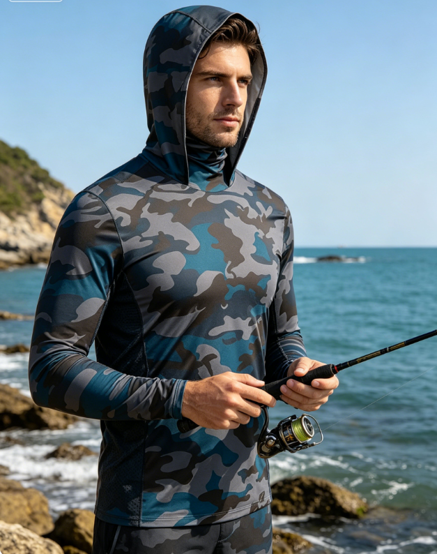 Long Sleeve Fishing Shirts Men - Fishing Mask Sun Protection review and price
