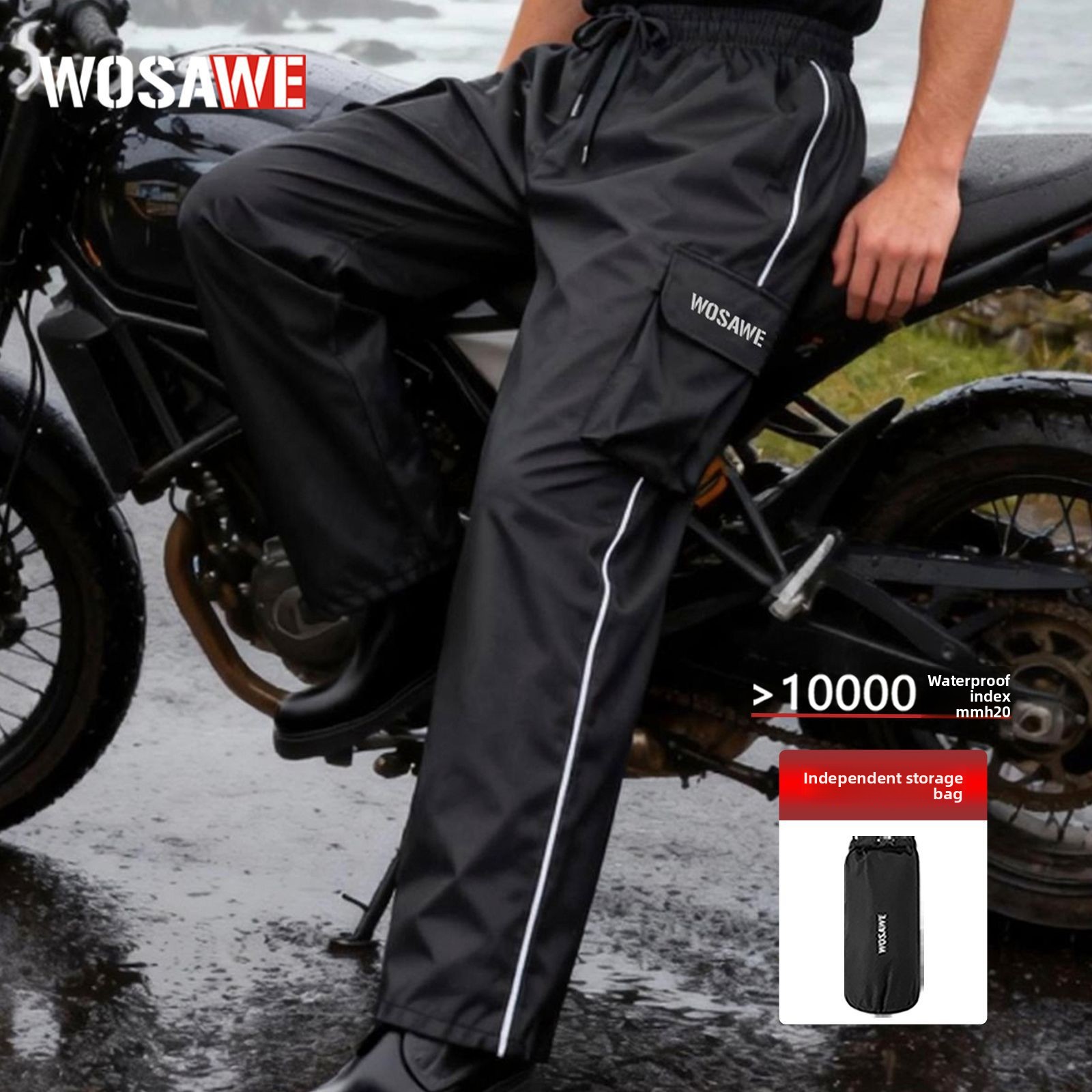WOSAWE Motorcycle Rain Pants R - Fishing Rain Suit review and price