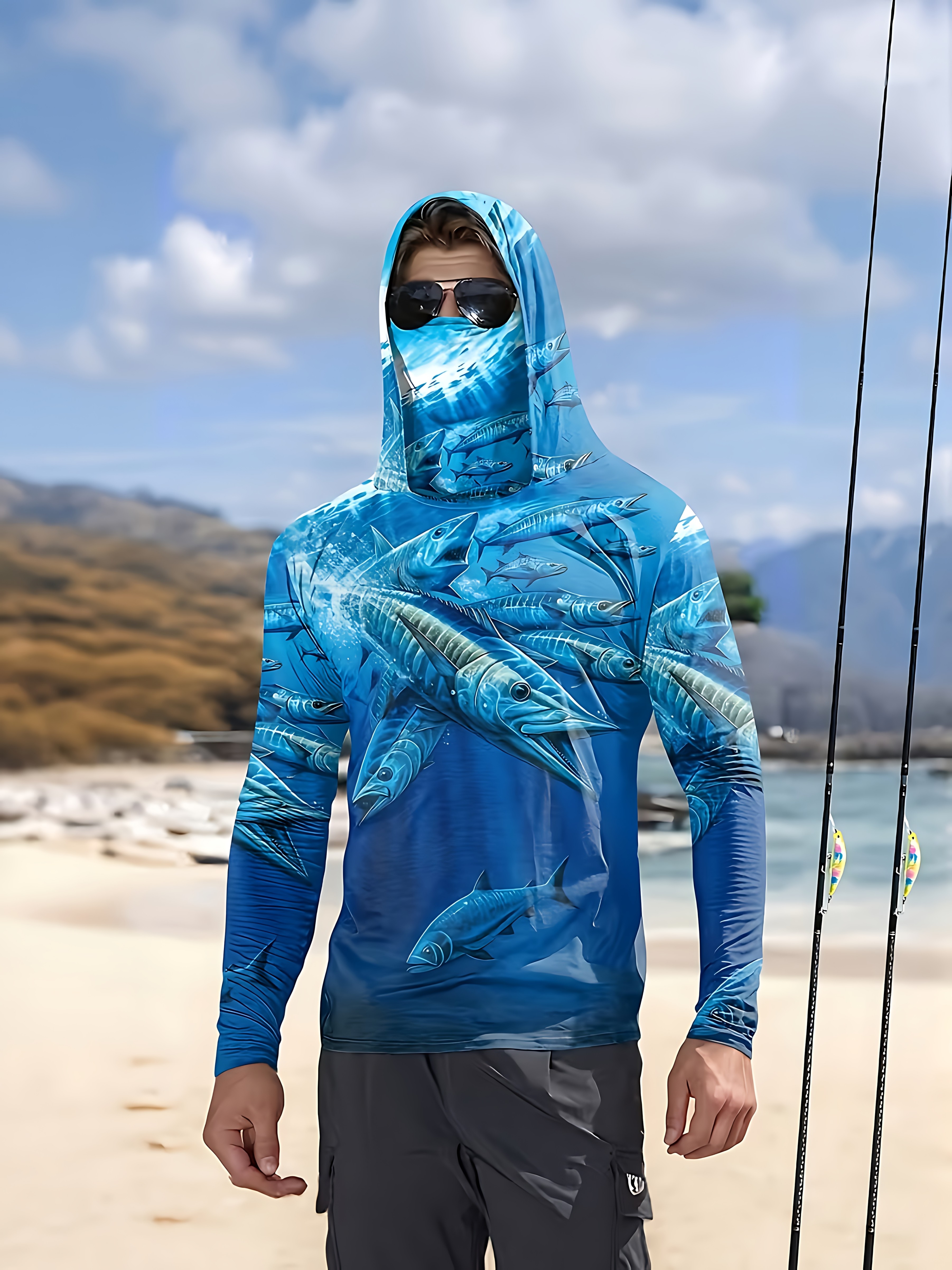 Fishing Shirt Hooded Men Fishi - Fishing Shirt Uv Protection review and price