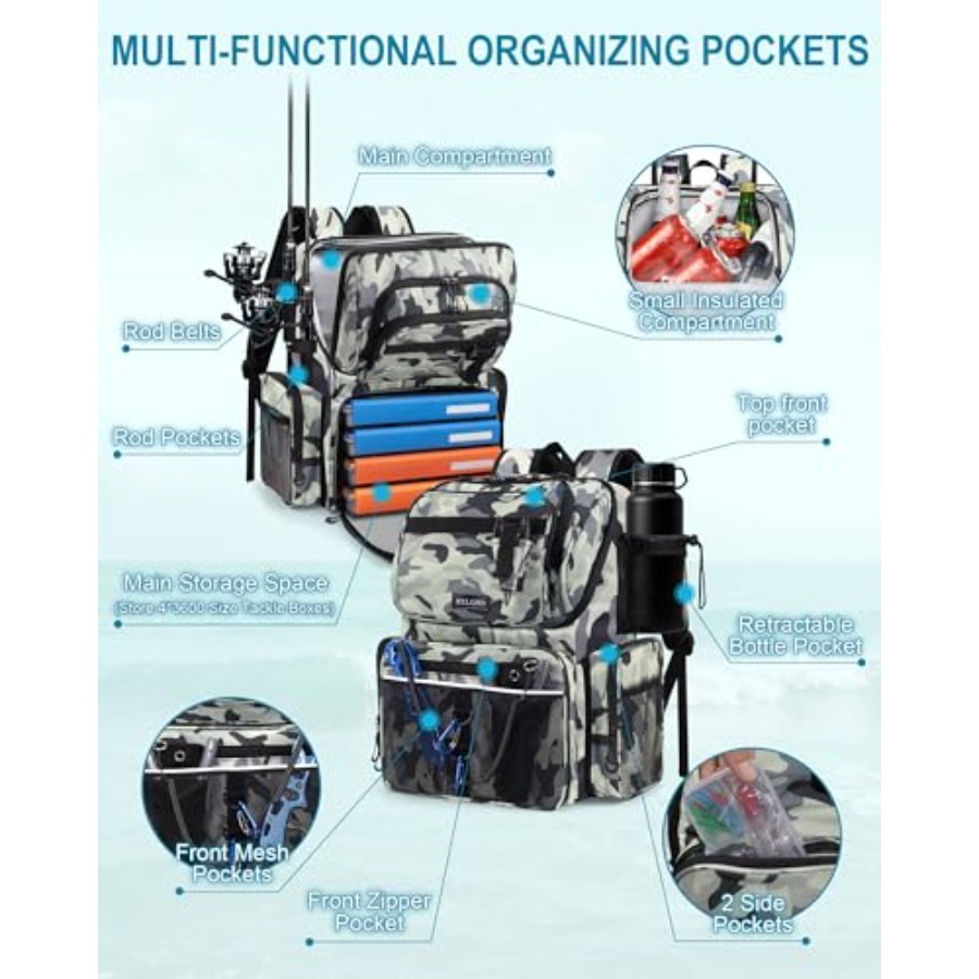 Fishing Backpack with Rod Hold - Fishing Backpack review and price