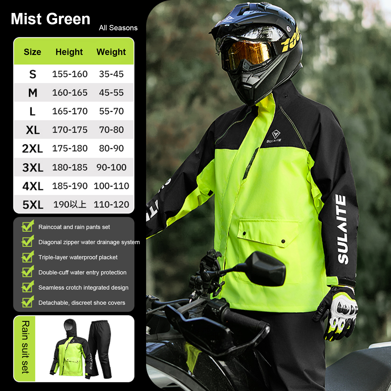 Motorcycle Rain Suit for Men & - Fishing Rain Suit review and price